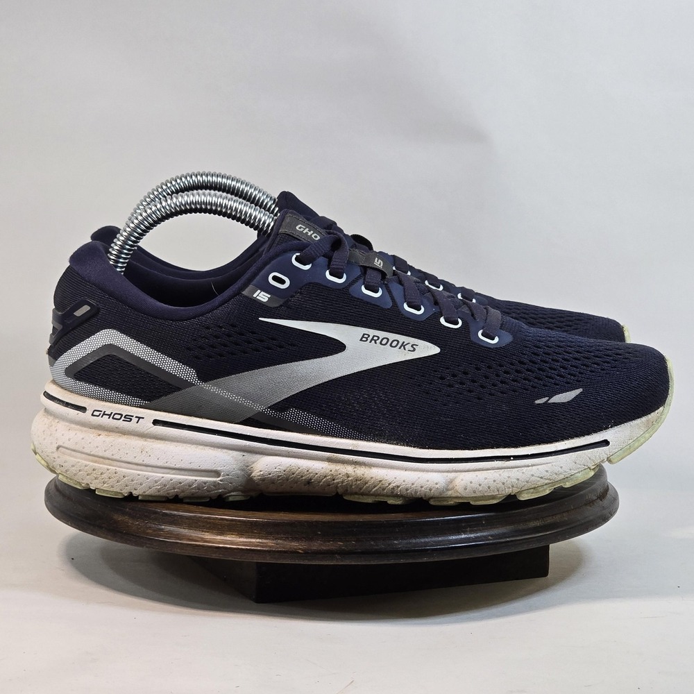 Brooks Ghost 15 Shoes Womens Size 8.5 Navy Blue Running Sneakers Mesh Comfort